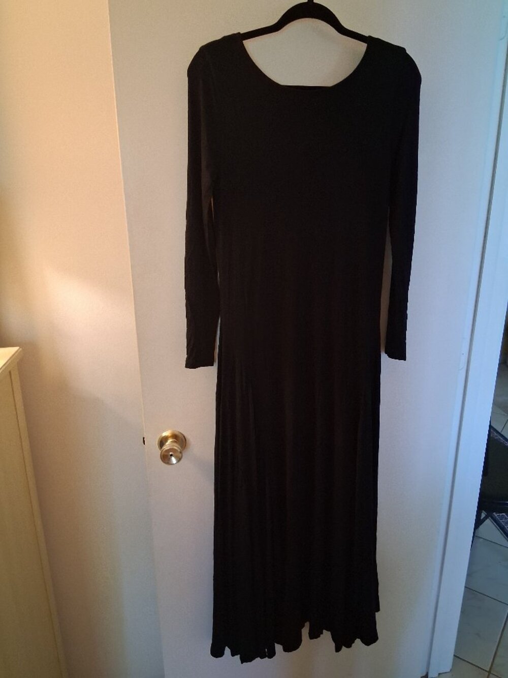 Very elegant Ralph Lauren soft long sleeves, a full skirt and scooped back.